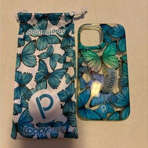 Loopy Case Blue Butterfly Design Phone Case